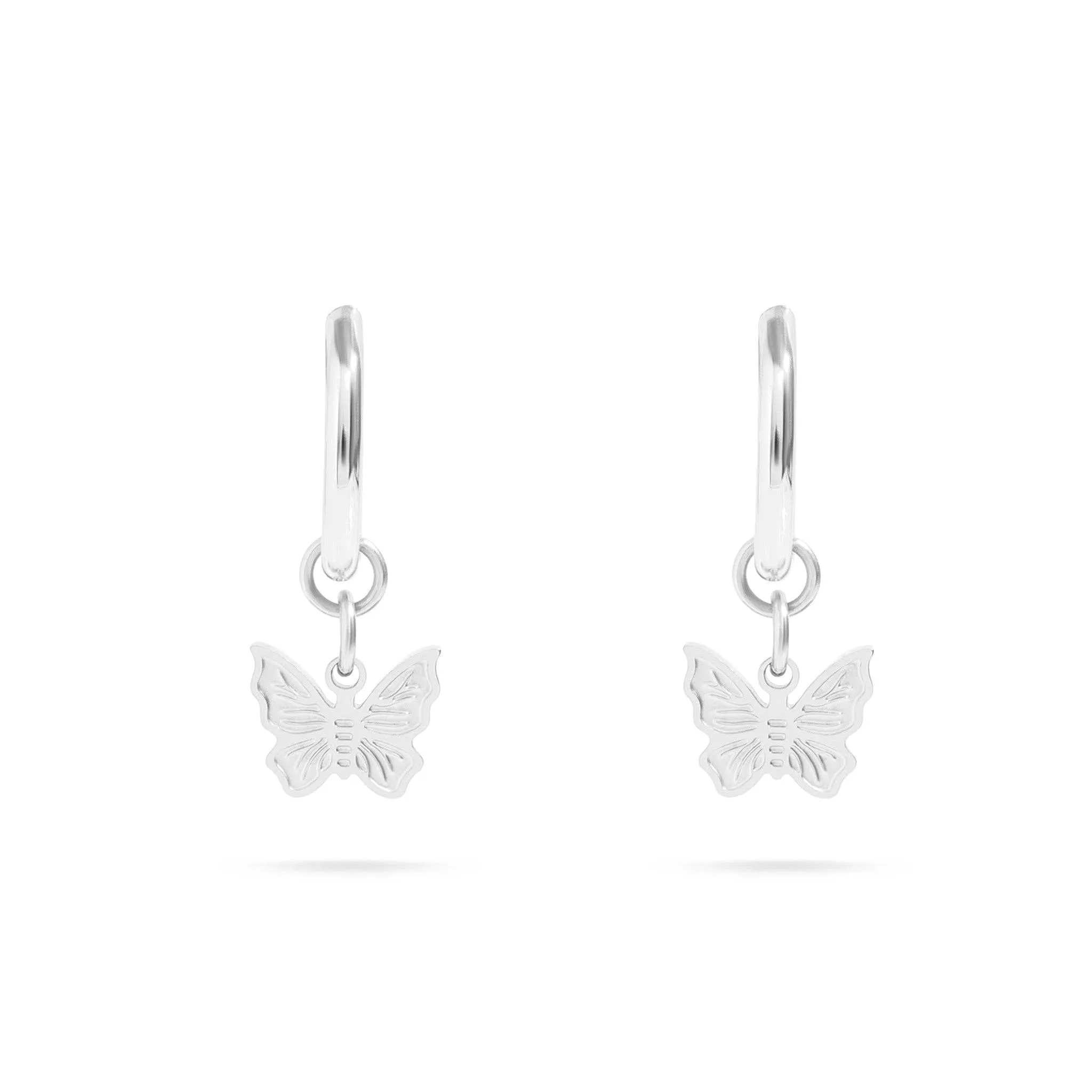 Megan 18K Gold PVD and Stainless Steel PVD Butterfly Huggie Earrings
