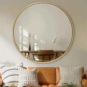 Melbourne Wall Circle Mirror With Metal Frame Design Garage Finish: Distressed Gold