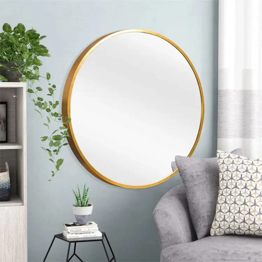 Melbourne Wall Circle Mirror With Metal Frame Design Garage Finish: Distressed Gold