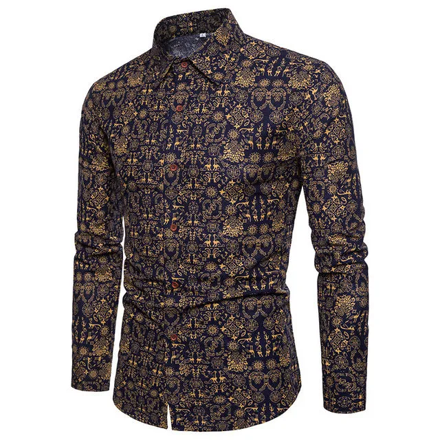 Men's Black & Gold Shirt & Pant Set..
