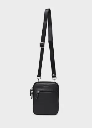 Men's zipped leather bag
