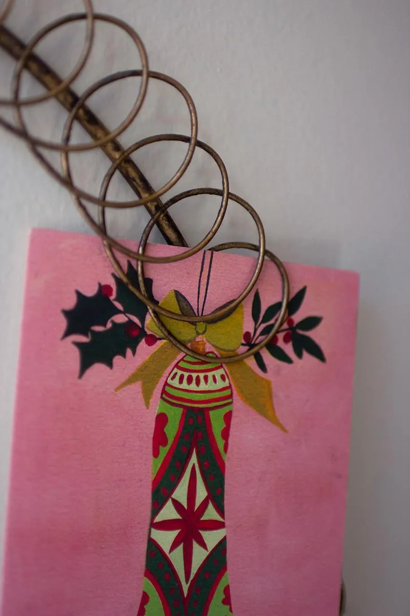 Metal Christmas Card Wreath with Two Birds (Pack of 2)