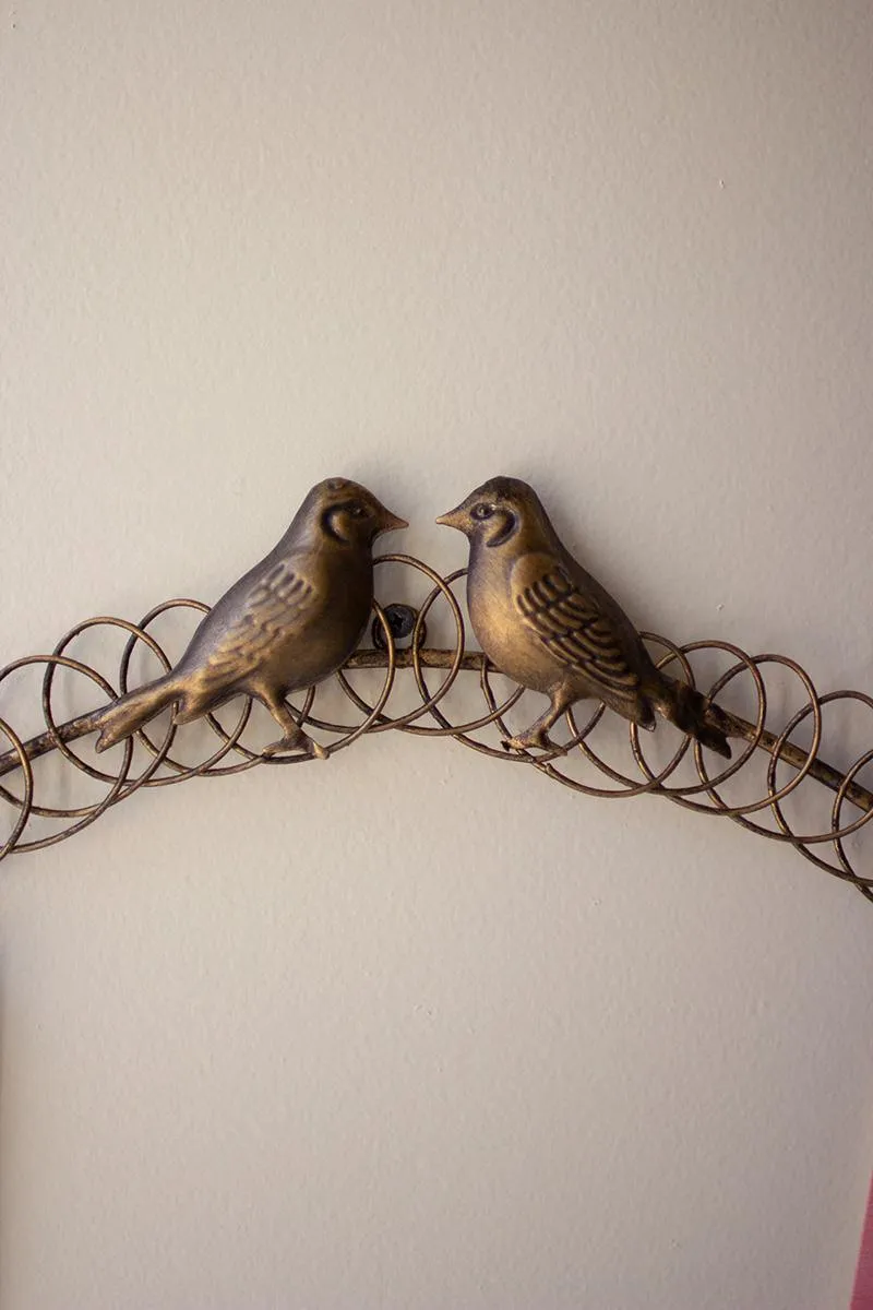 Metal Christmas Card Wreath with Two Birds (Pack of 2)