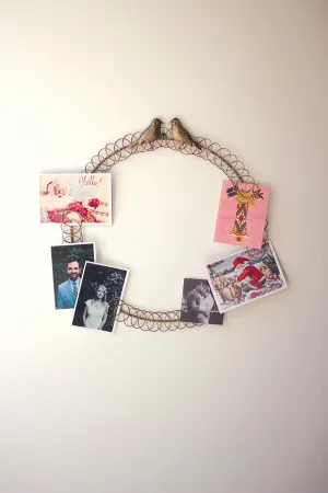 Metal Christmas Card Wreath with Two Birds (Pack of 2)