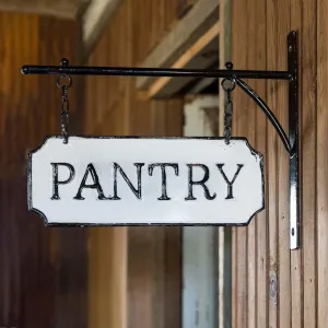 Metal Pantry Sign with Hanging Display Bar