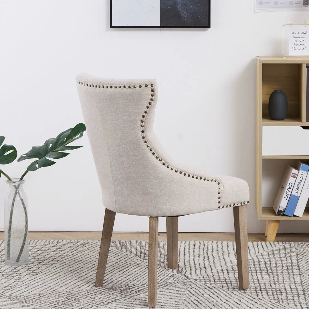 Mickie Upholstered Parsons Chair in Ivory (Set of 2) Ophelia & Co.