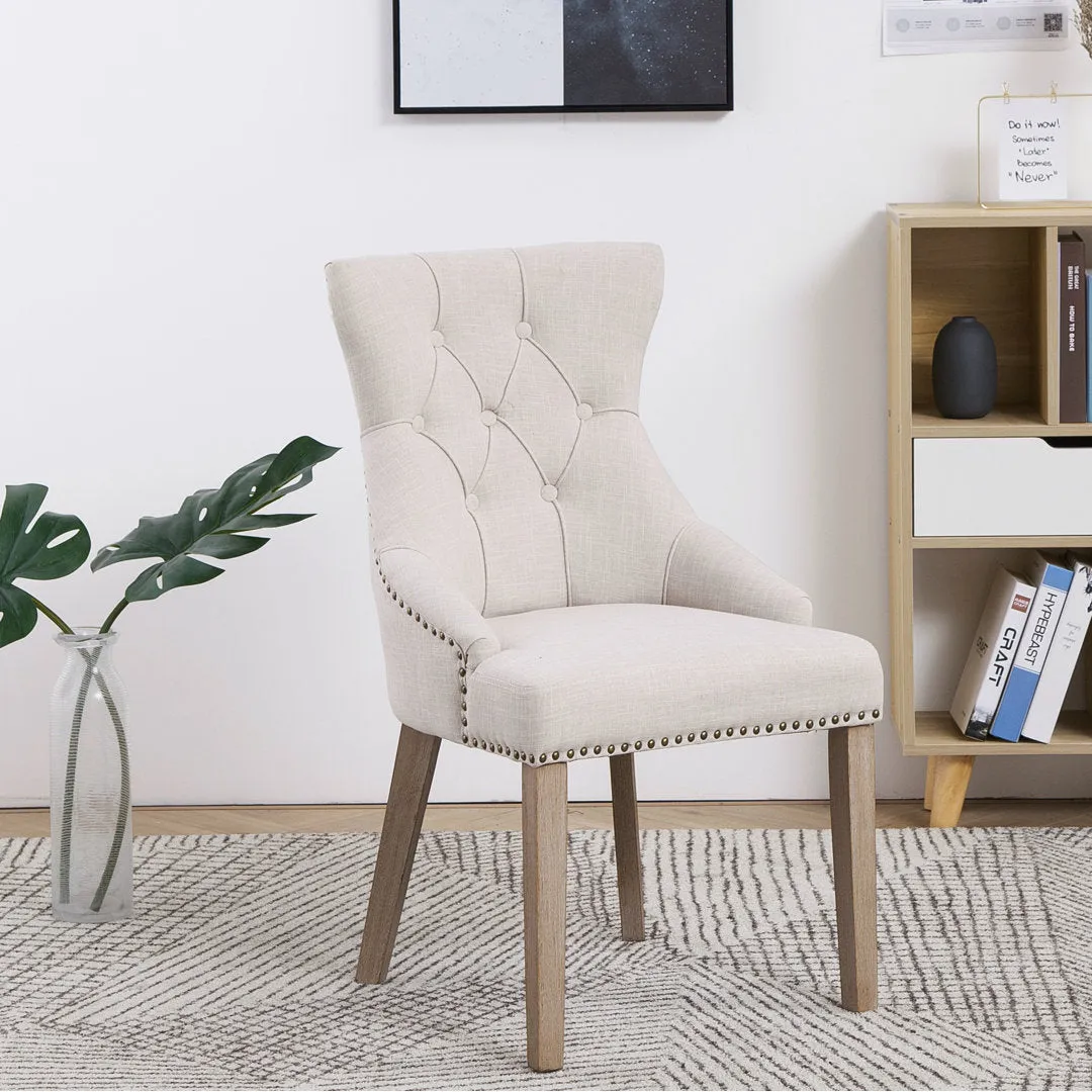 Mickie Upholstered Parsons Chair in Ivory (Set of 2) Ophelia & Co.