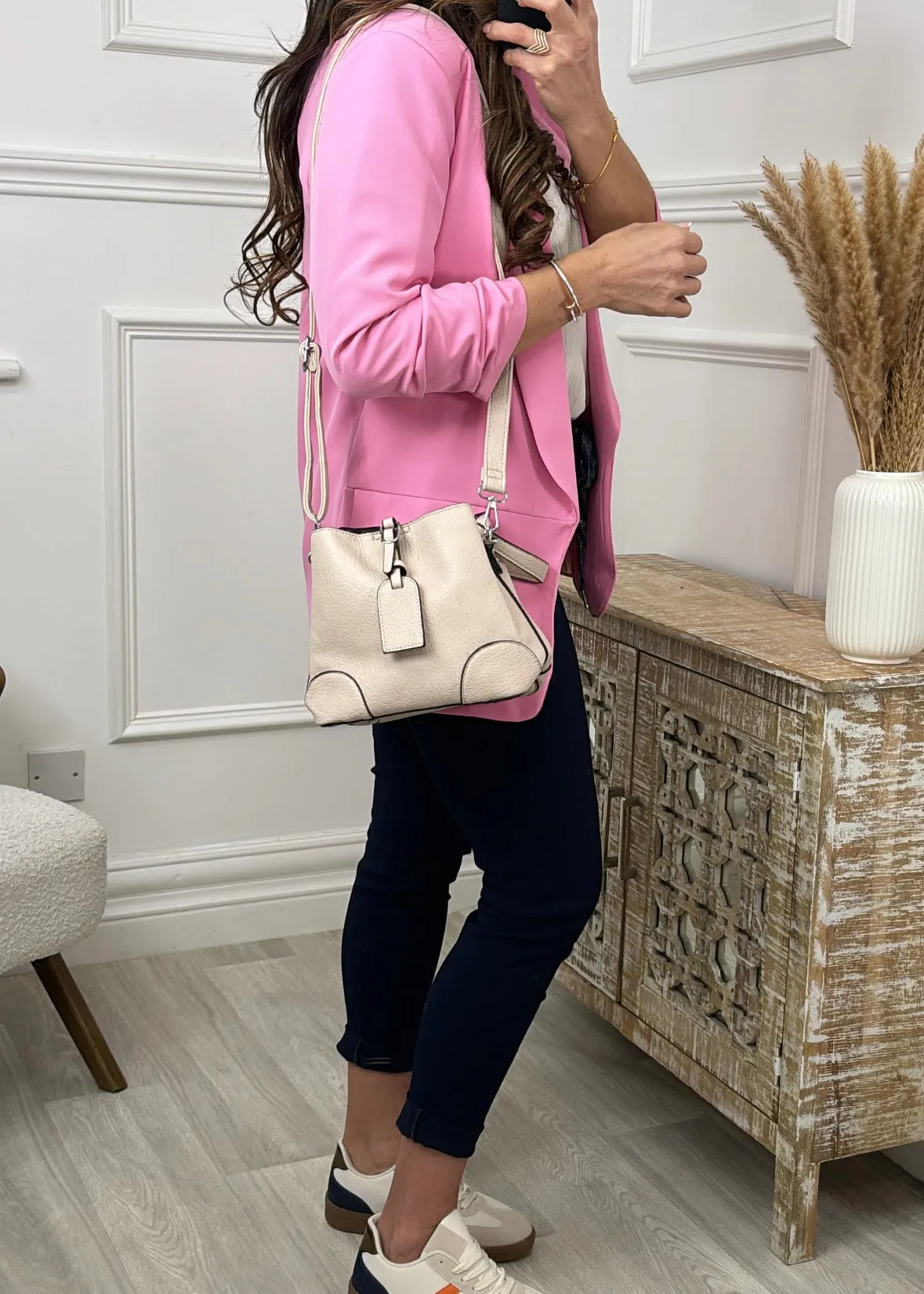 Mikela Beige Crossbody Bag