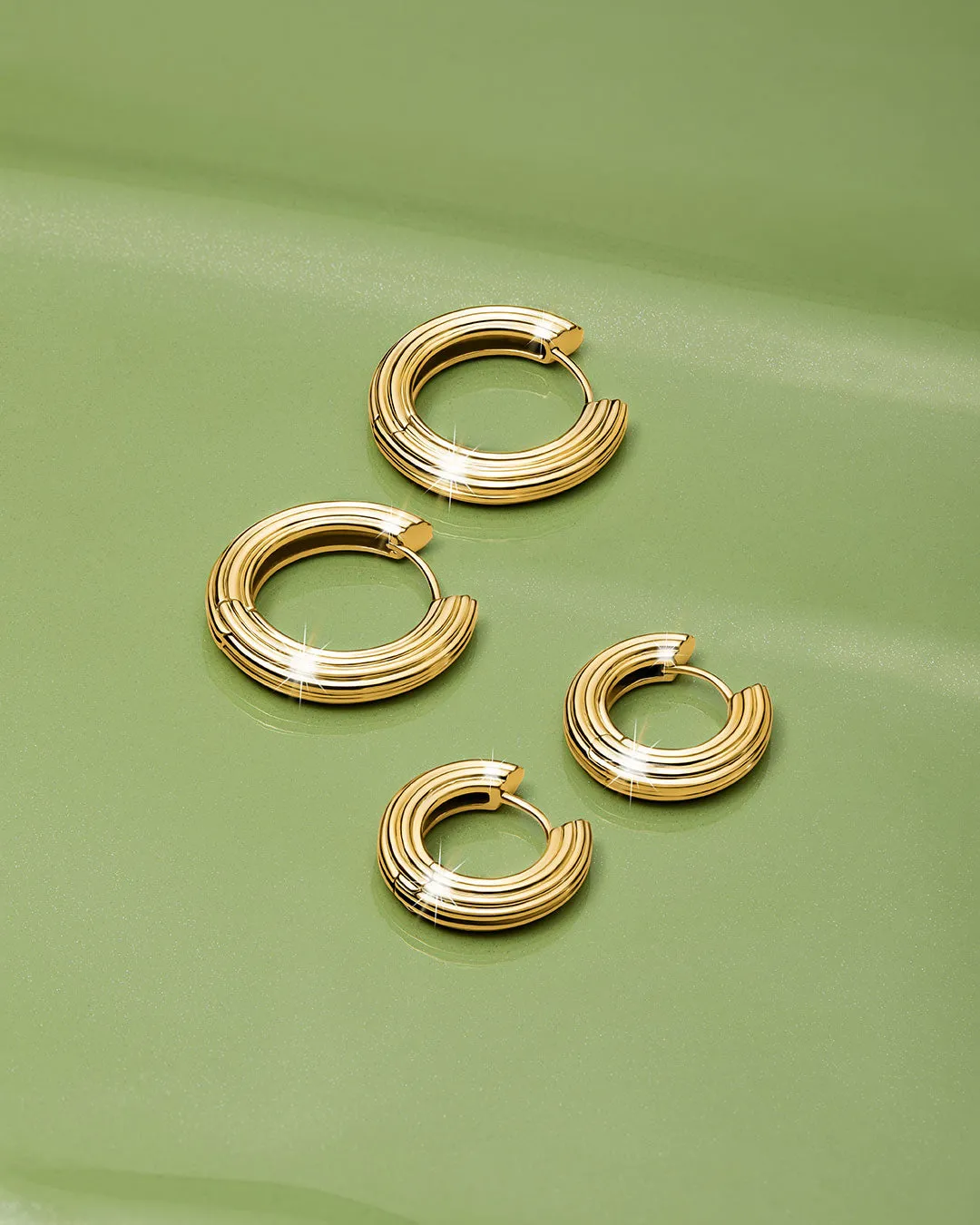 Mini Ridged Amalfi Hinge Hoops