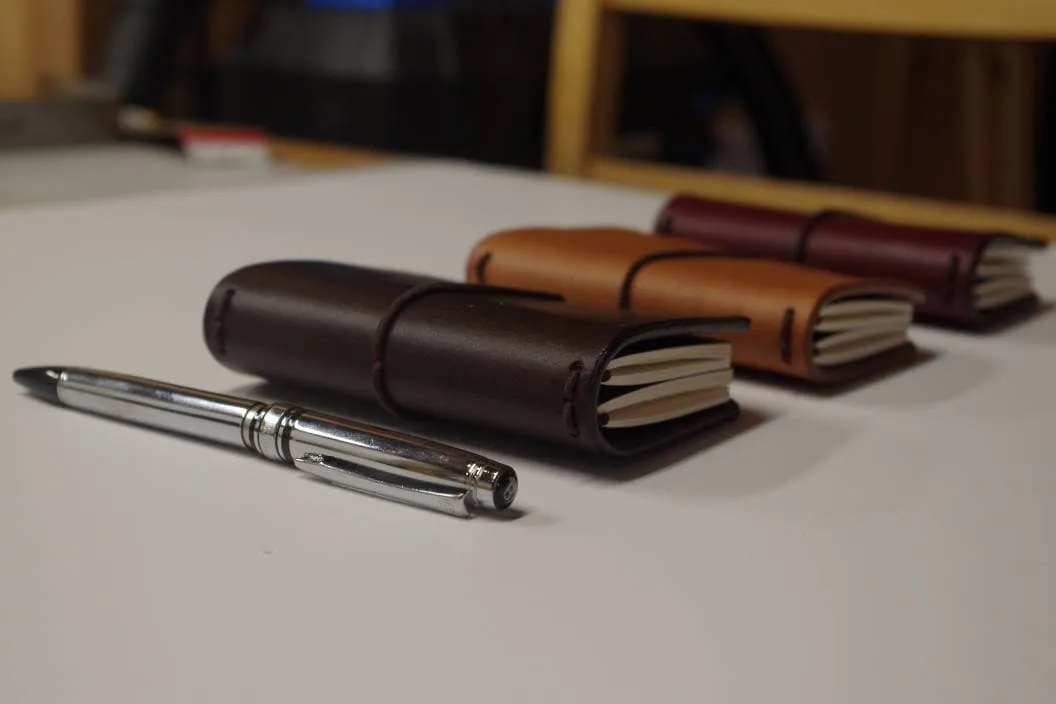 MINI Traveler, EDC notebook cover, Leather Travelers Notebook, 2 Inserts Included