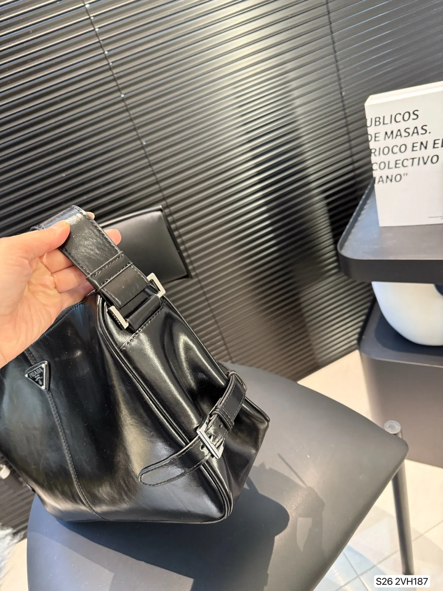 Minimalist Black Cloth Crossbody Bag