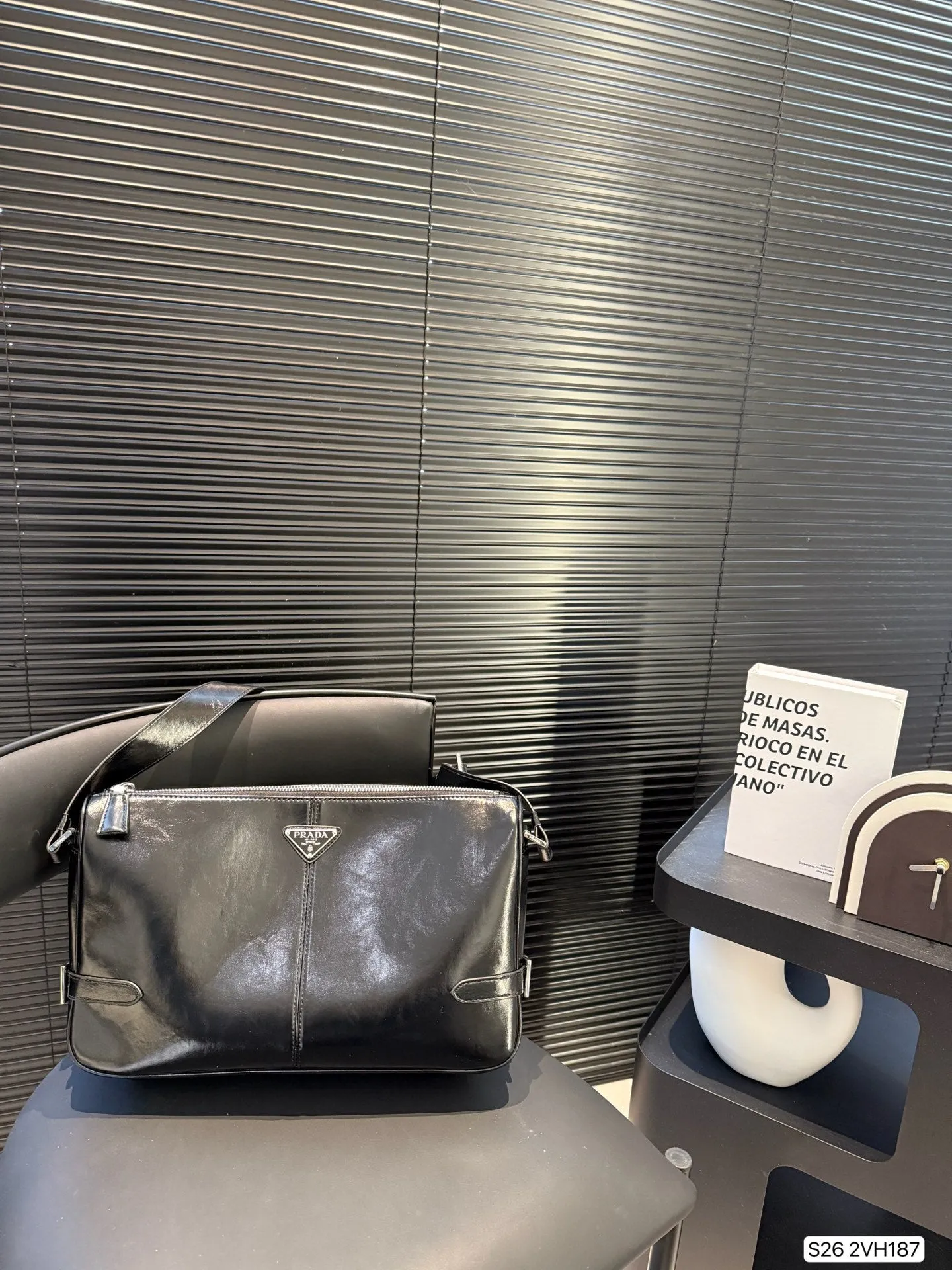 Minimalist Black Cloth Crossbody Bag