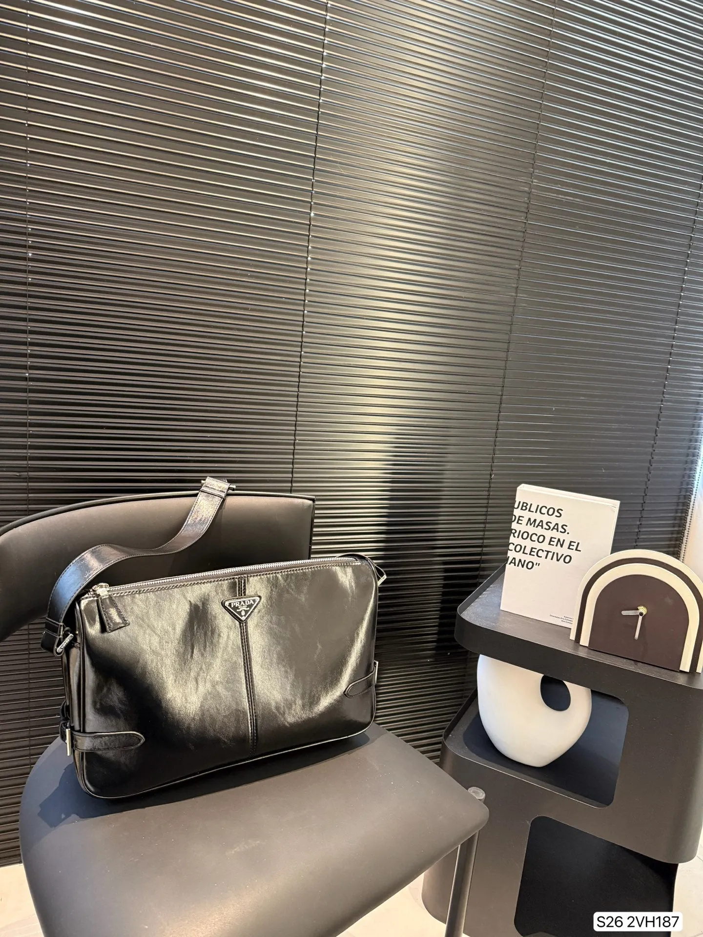 Minimalist Black Cloth Crossbody Bag