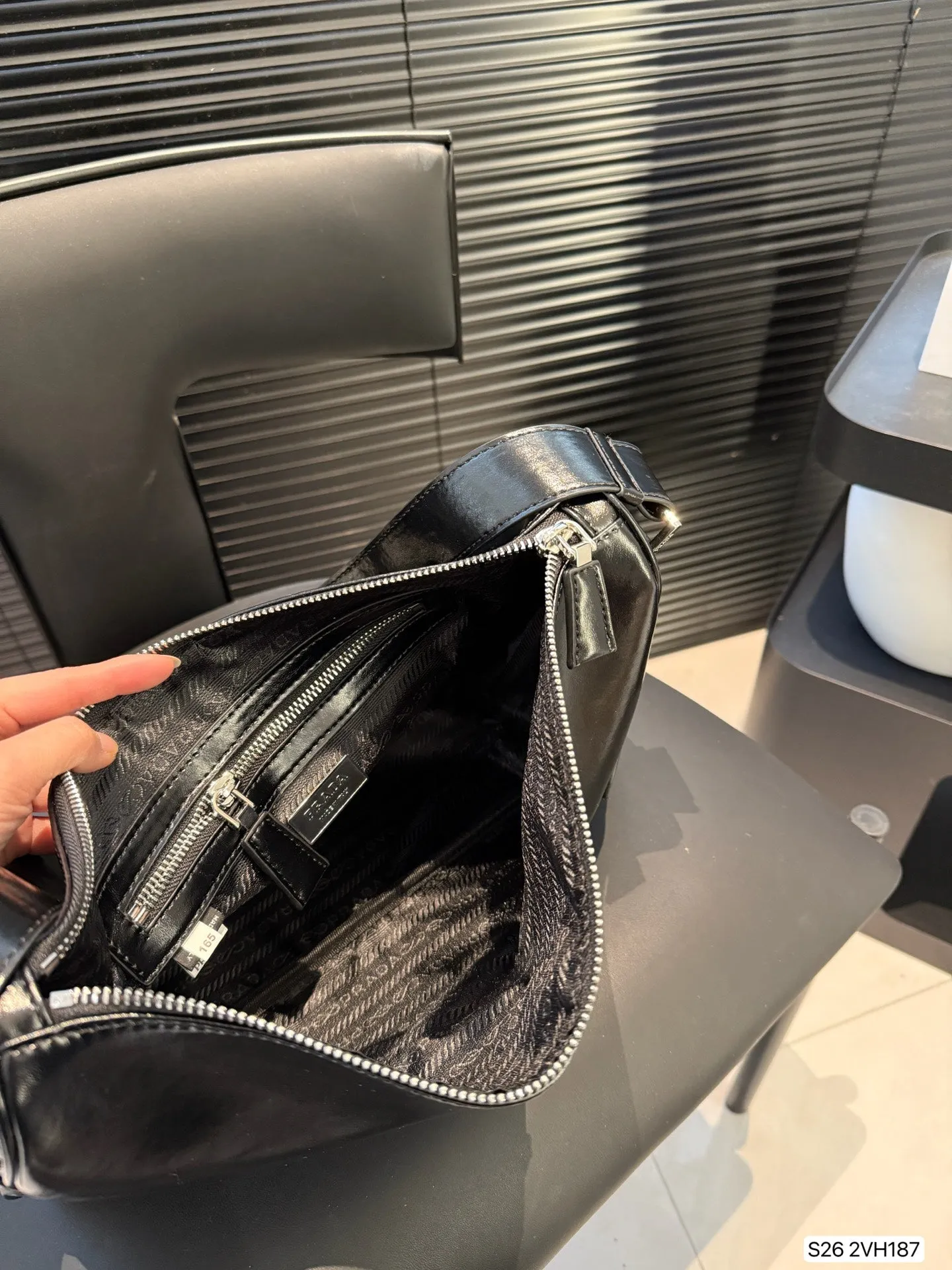 Minimalist Black Cloth Crossbody Bag