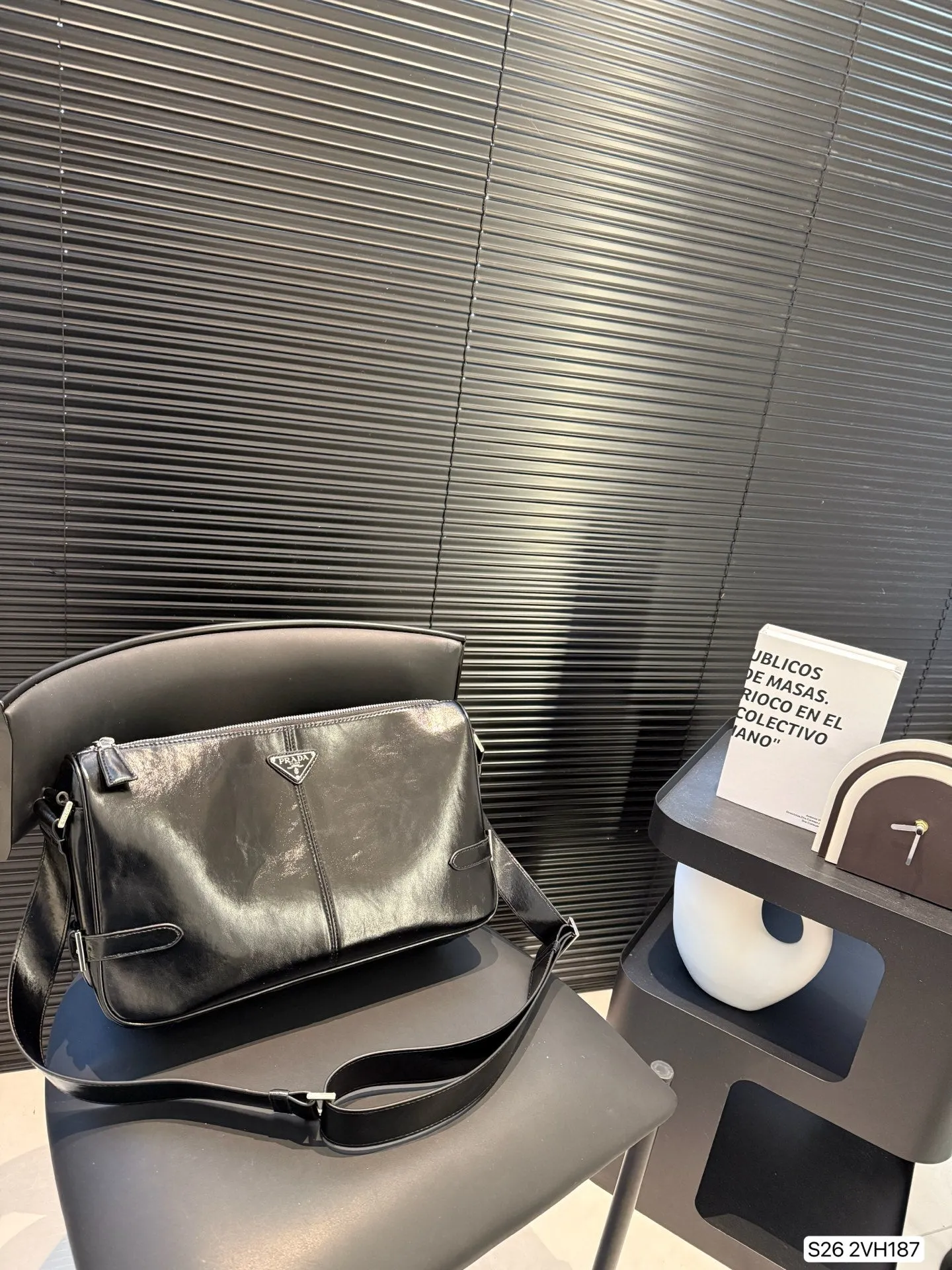 Minimalist Black Cloth Crossbody Bag