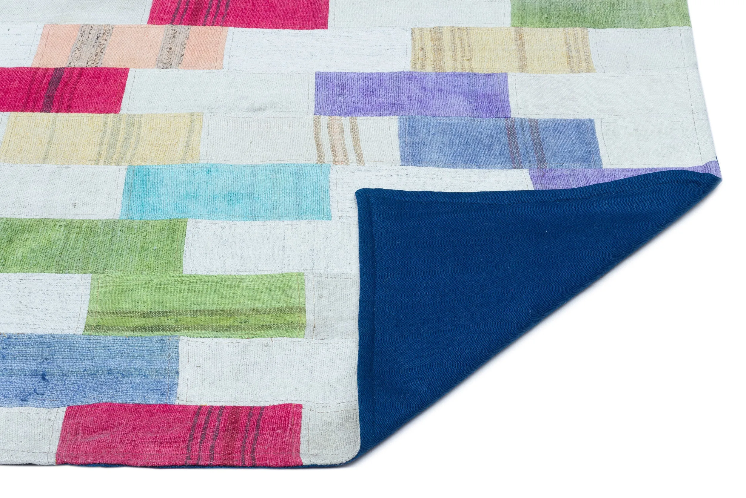 Mixed Over Dyed Kilim Patchwork Unique Rug 2'12'' x 4'7'' ft 91 x 140 cm