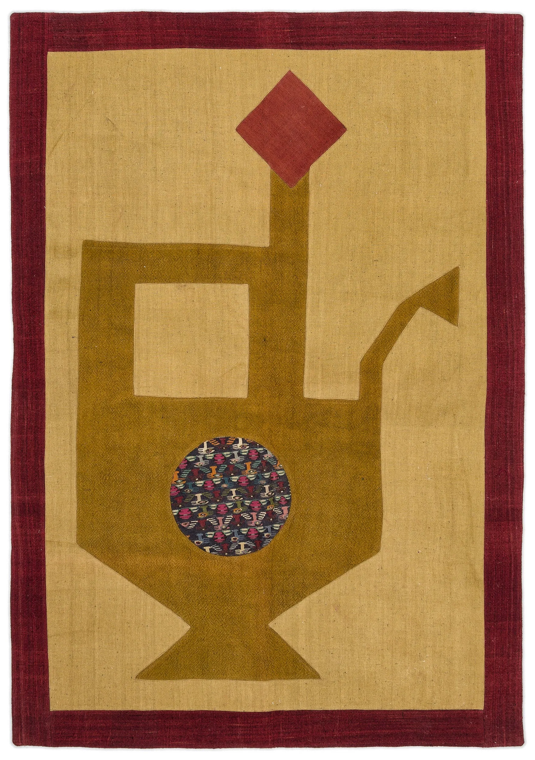 Mixed Over Dyed Kilim Patchwork Unique Rug 4'5'' x 6'4'' ft 134 x 194 cm