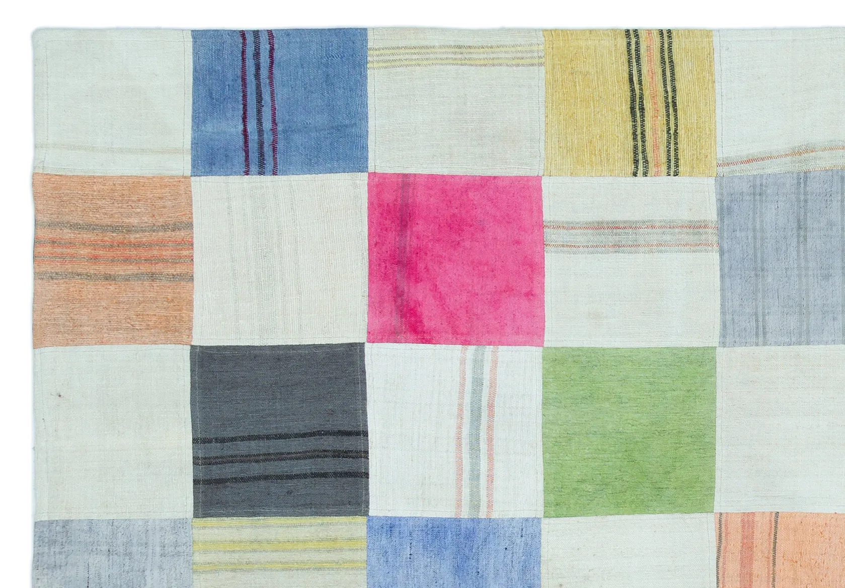 Mixed Over Dyed Kilim Patchwork Unique Rug 5'3'' x 7'6'' ft 159 x 228 cm