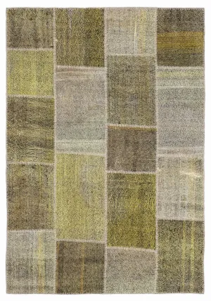Mixed Over Dyed Kilim Patchwork Unique Rug 5'3'' x 7'7'' ft 160 x 230 cm