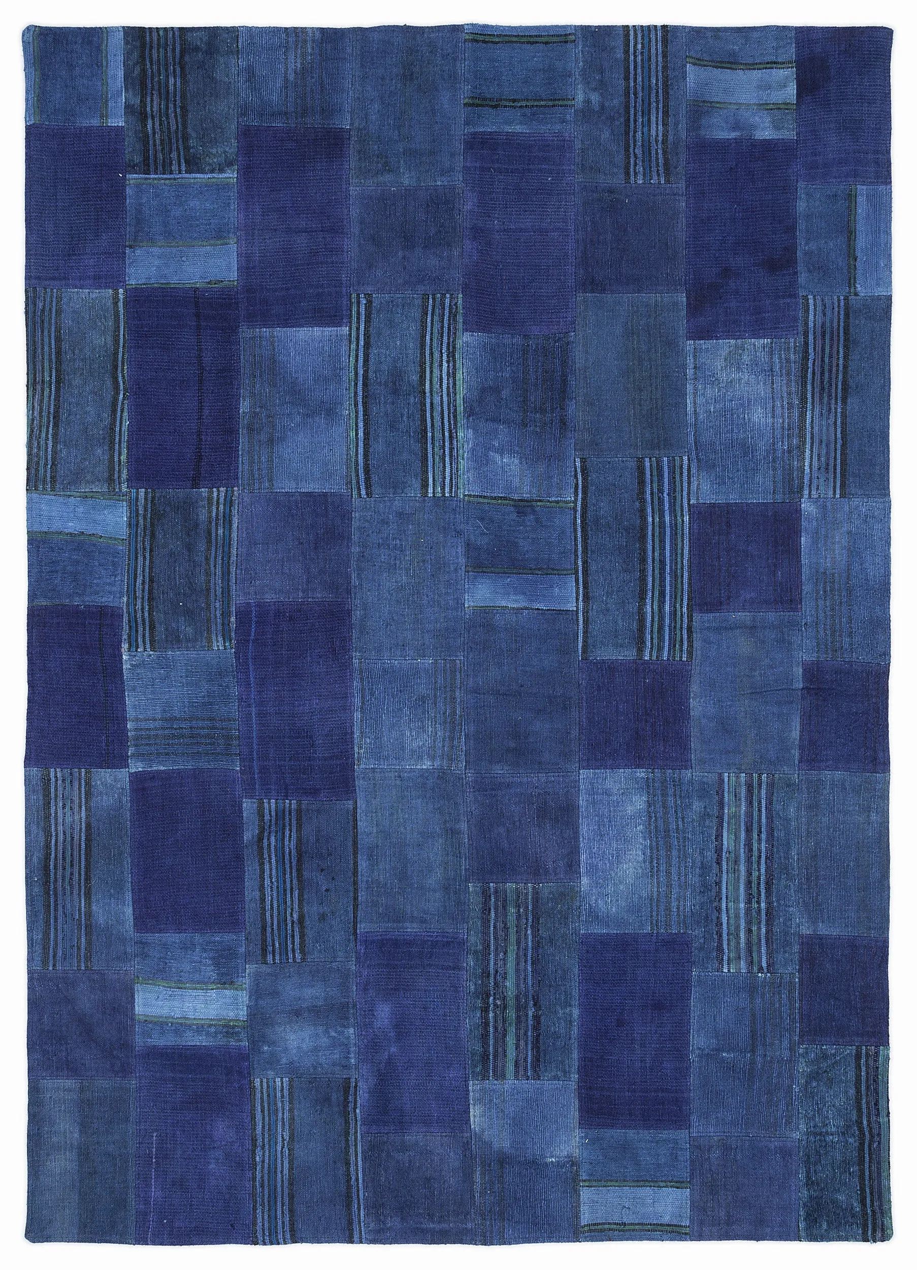 Mixed Over Dyed Kilim Patchwork Unique Rug 5'3'' x 7'7'' ft 160 x 230 cm