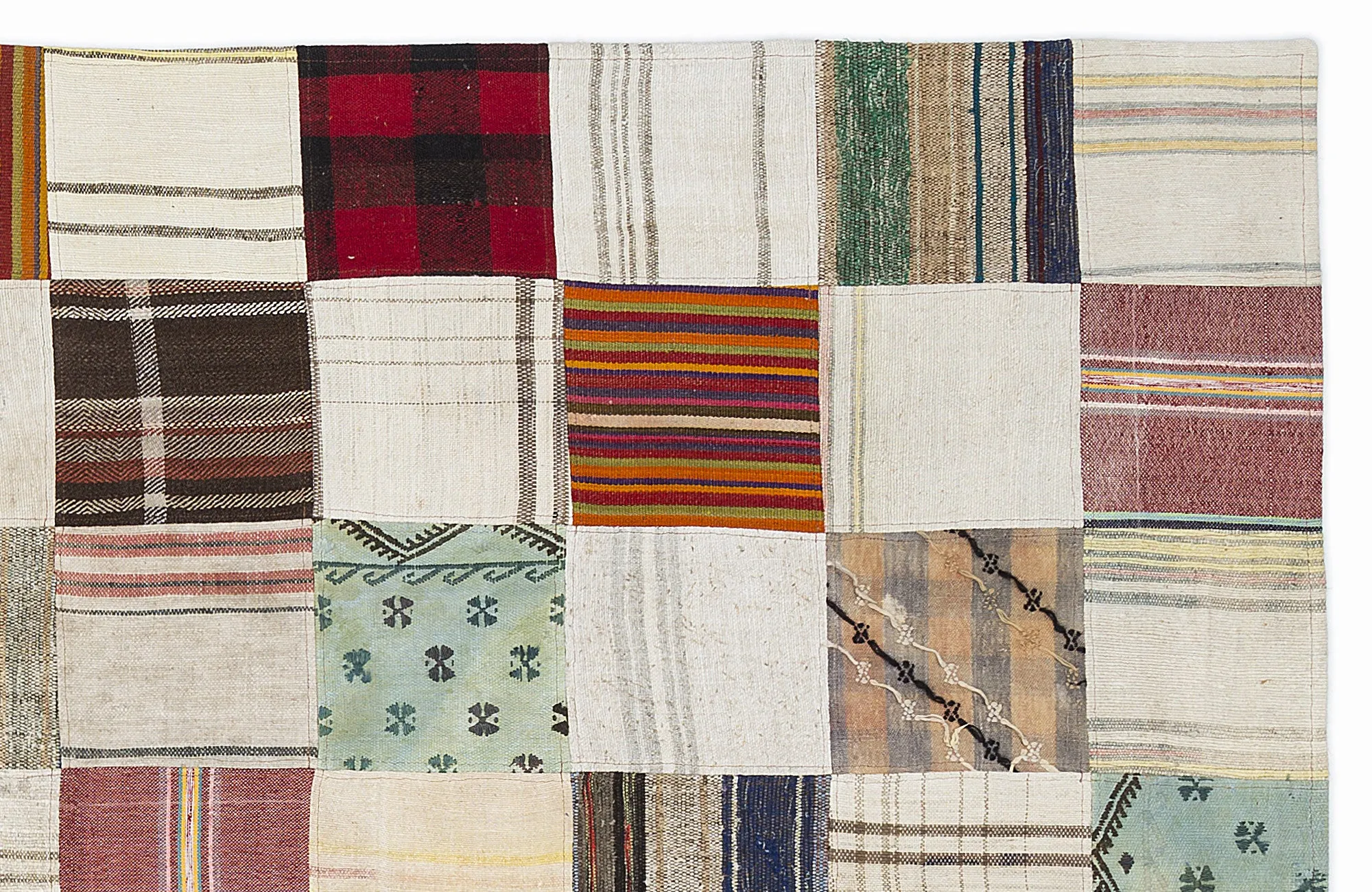 Mixed Over Dyed Kilim Patchwork Unique Rug 5'3'' x 7'7'' ft 160 x 230 cm