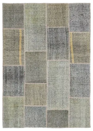 Mixed Over Dyed Kilim Patchwork Unique Rug 5'3'' x 7'7'' ft 160 x 230 cm
