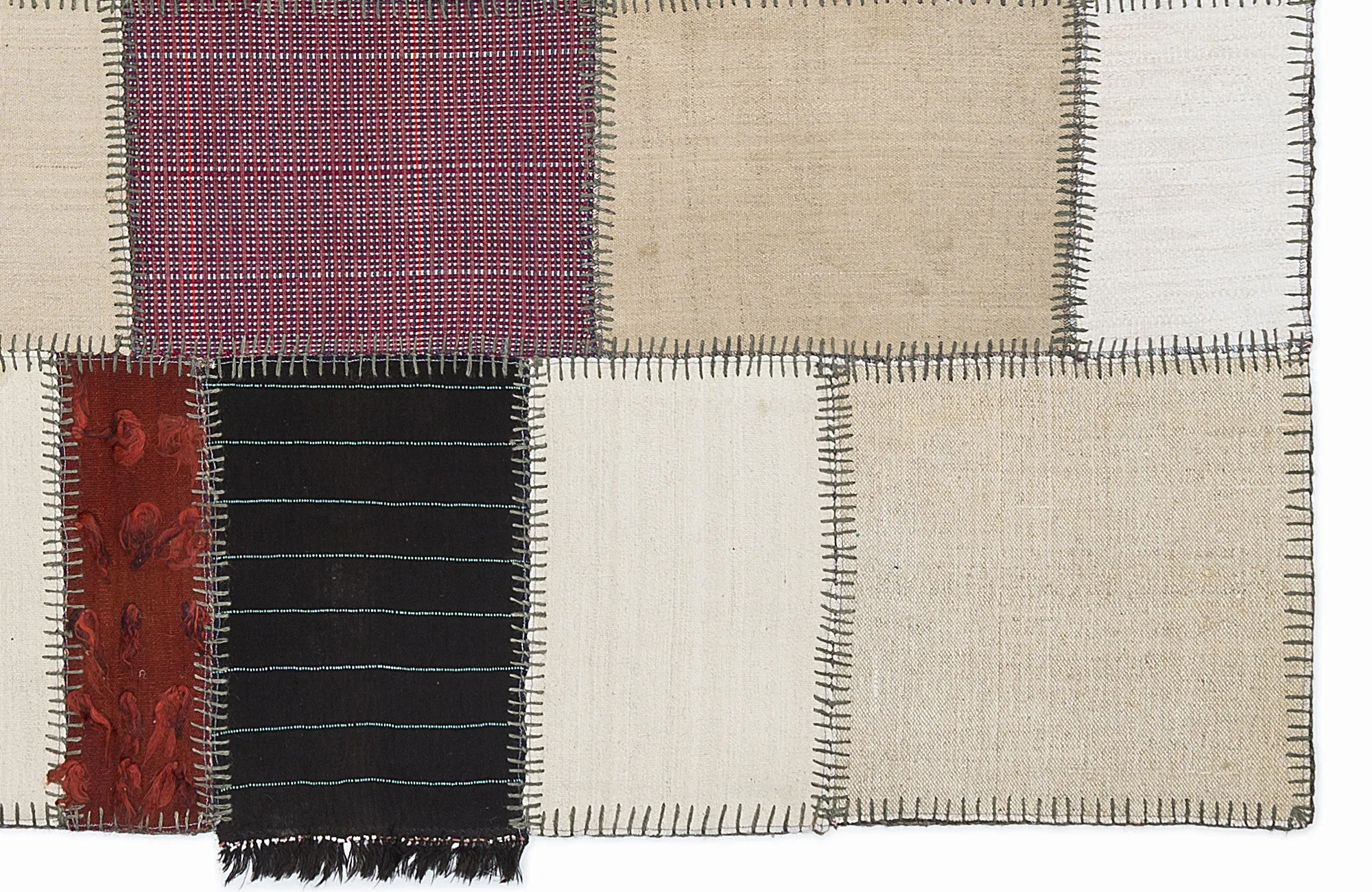 Mixed Over Dyed Kilim Patchwork Unique Rug 5'3'' x 7'7'' ft 160 x 230 cm