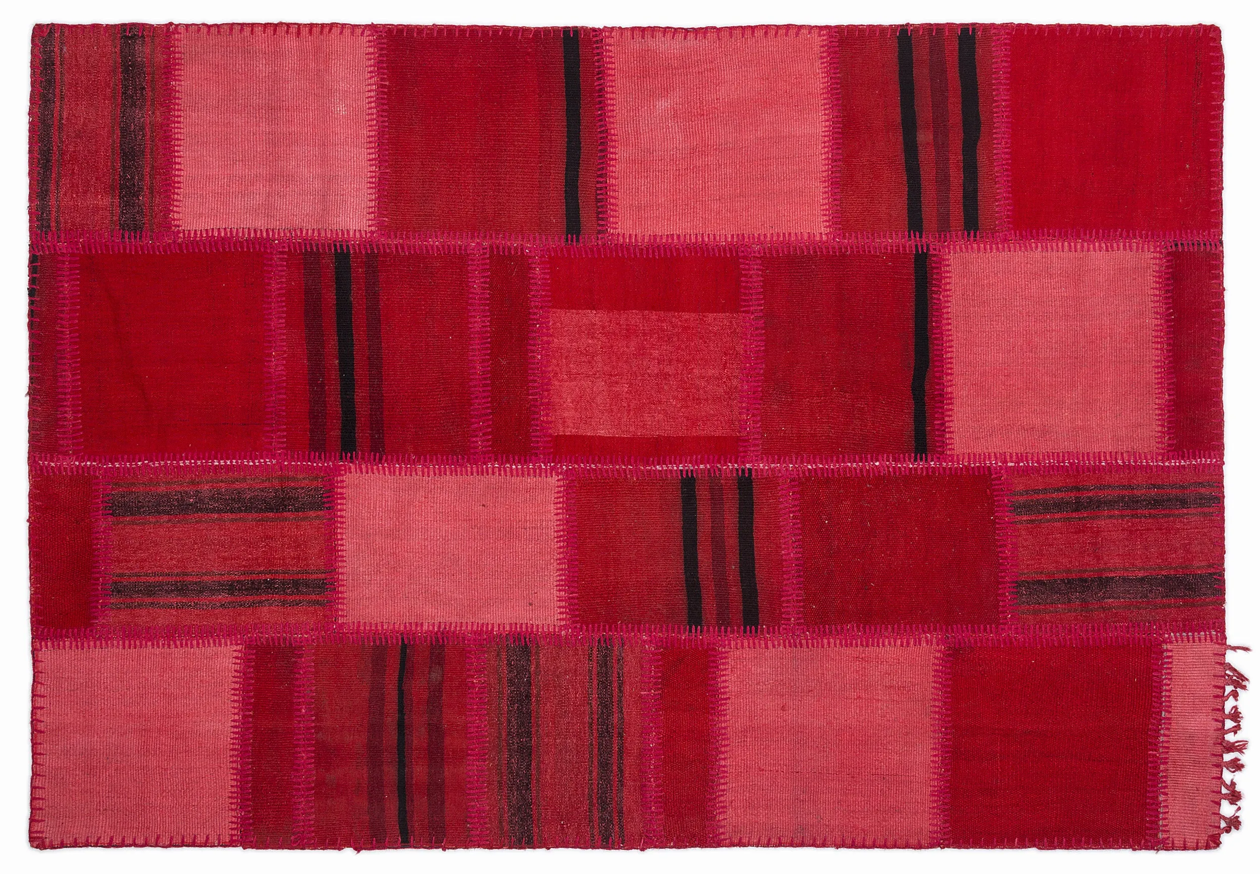 Mixed Over Dyed Kilim Patchwork Unique Rug 5'3'' x 7'7'' ft 160 x 230 cm