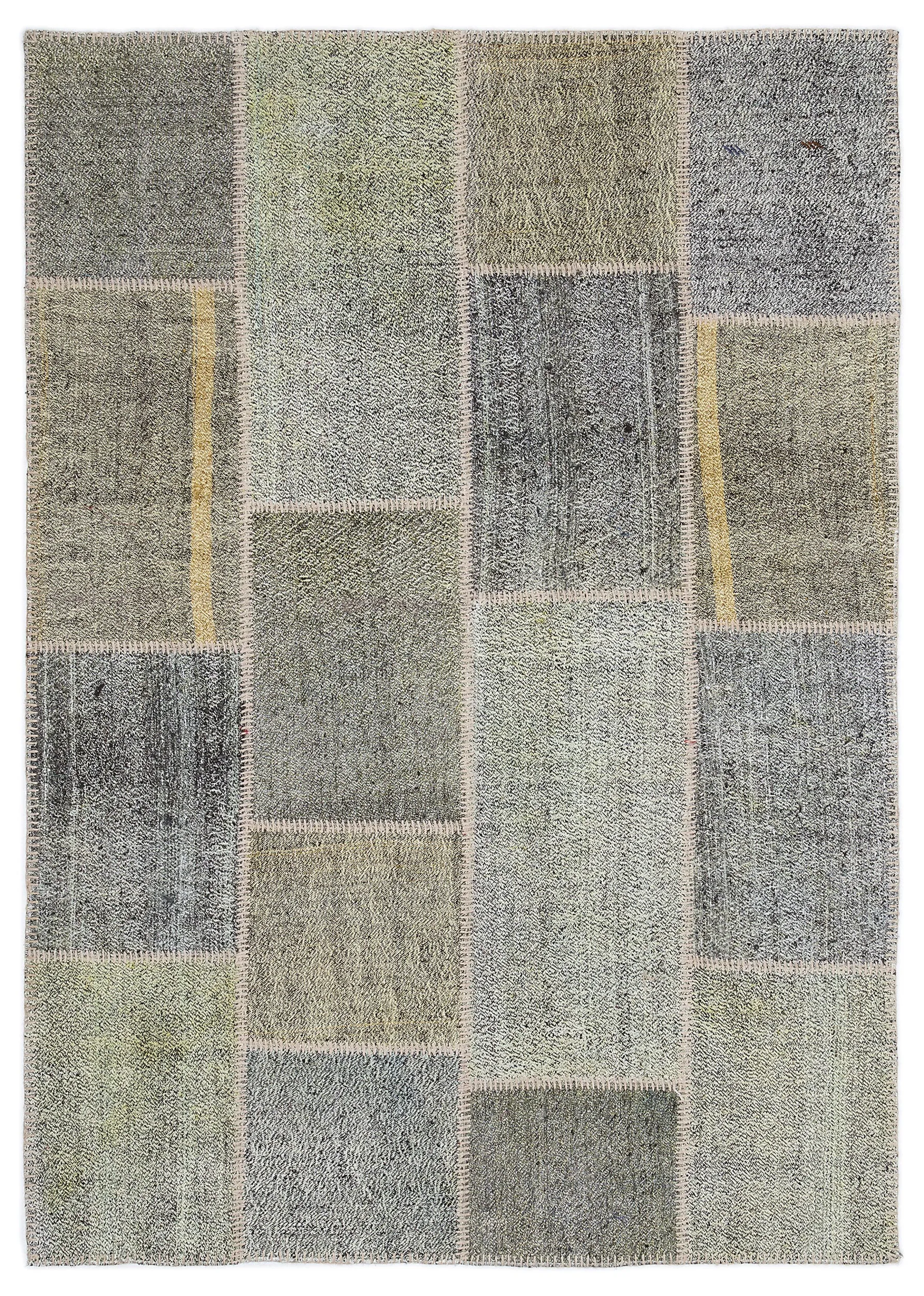 Mixed Over Dyed Kilim Patchwork Unique Rug 5'3'' x 7'7'' ft 160 x 230 cm