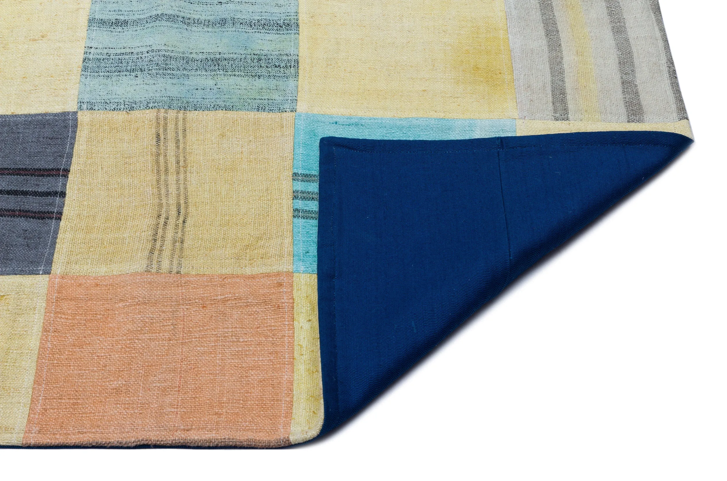 Mixed Over Dyed Kilim Patchwork Unique Rug 5'4'' x 7'8'' ft 162 x 234 cm