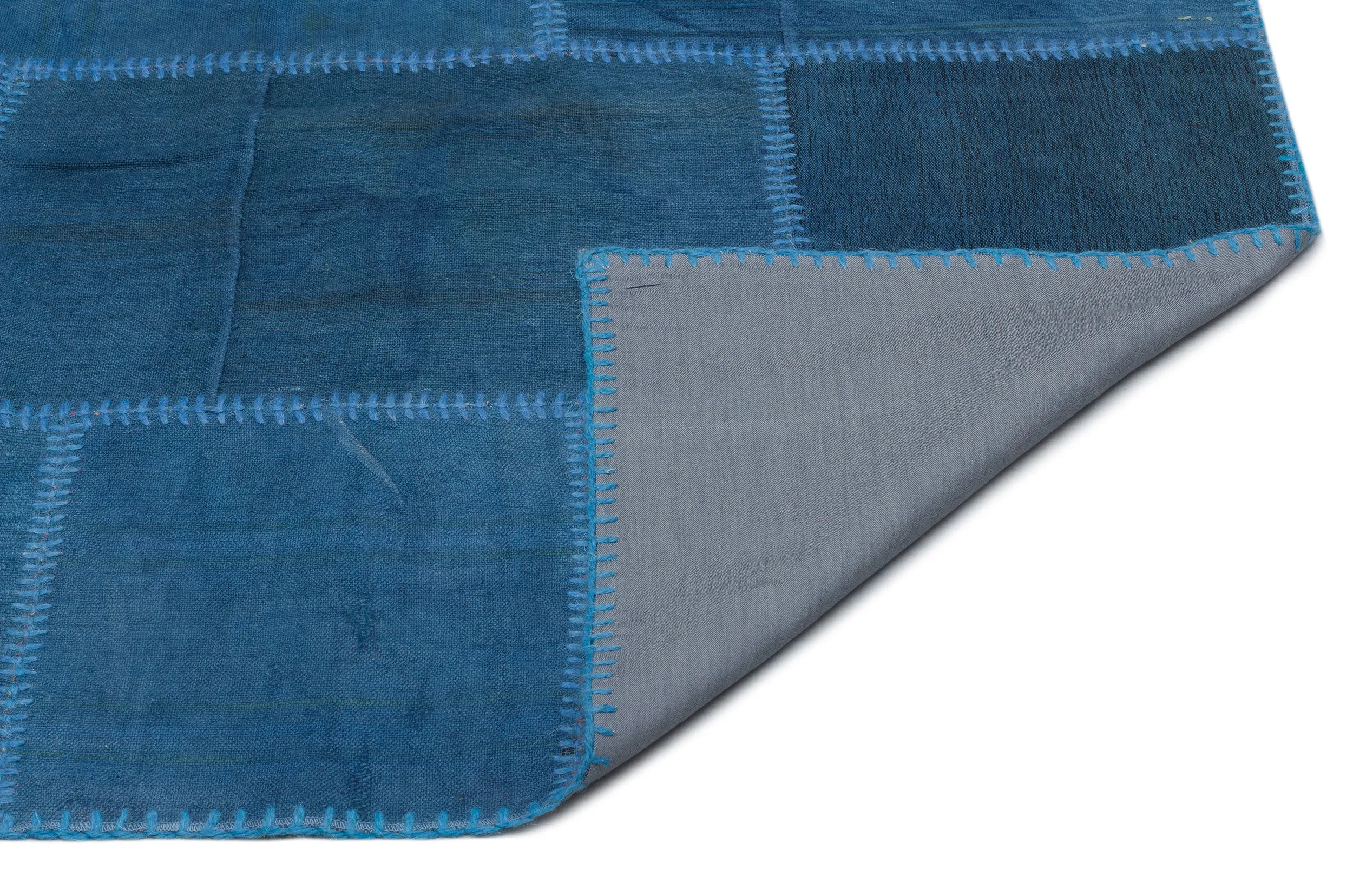 Mixed Over Dyed Kilim Patchwork Unique Rug 6'3'' x 9'10'' ft 190 x 300 cm