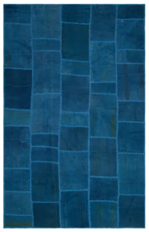 Mixed Over Dyed Kilim Patchwork Unique Rug 6'3'' x 9'10'' ft 190 x 300 cm