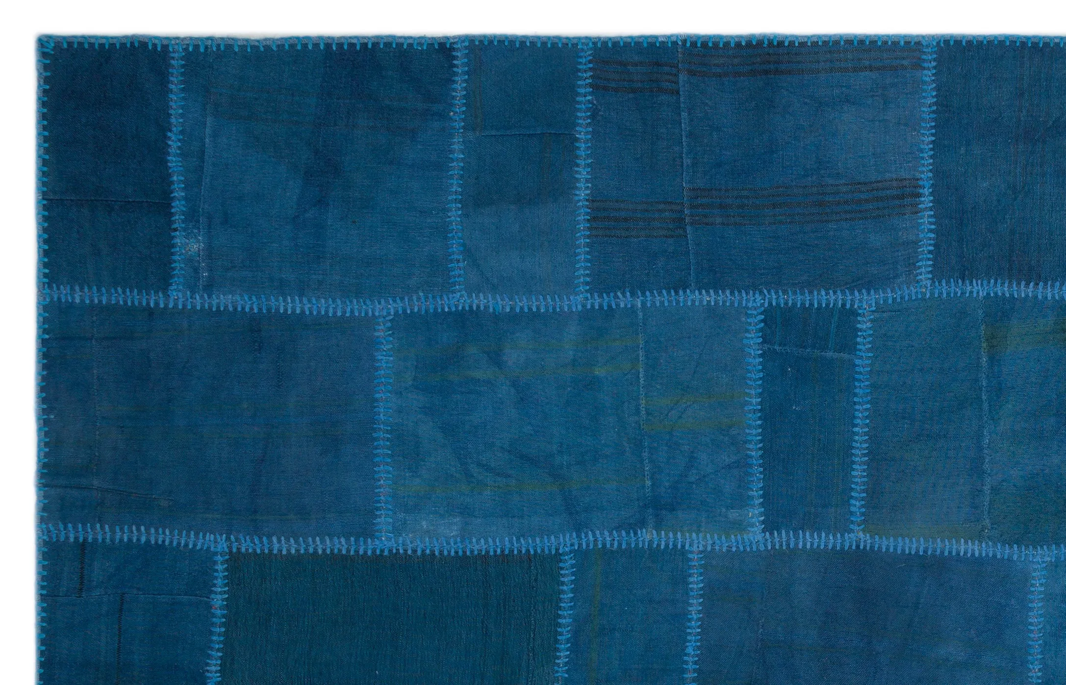 Mixed Over Dyed Kilim Patchwork Unique Rug 6'3'' x 9'10'' ft 190 x 300 cm