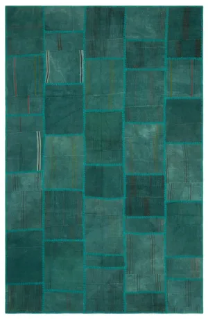 Mixed Over Dyed Kilim Patchwork Unique Rug 6'5'' x 9'10'' ft 195 x 300 cm