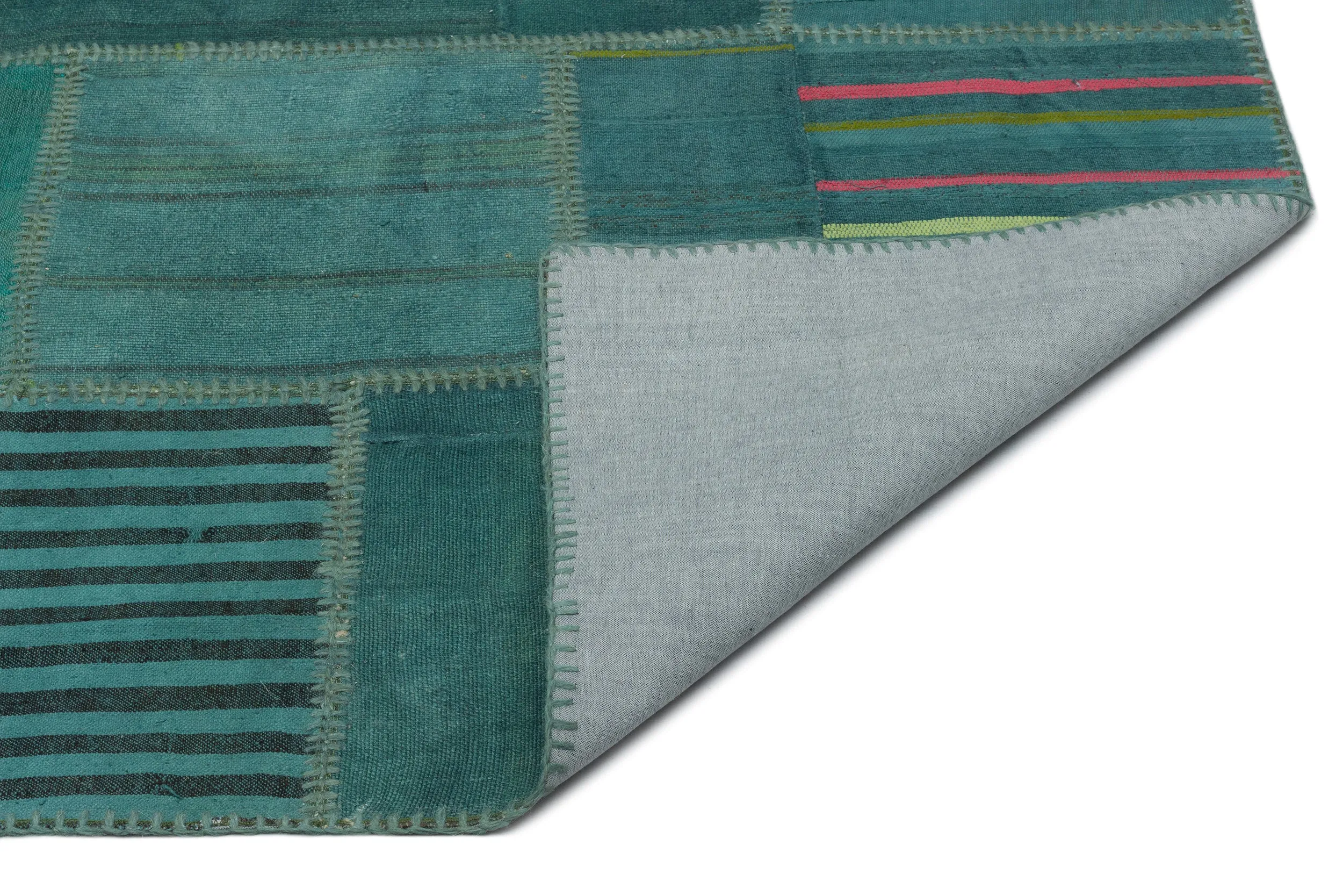 Mixed Over Dyed Kilim Patchwork Unique Rug 6'5'' x 9'11'' ft 195 x 303 cm