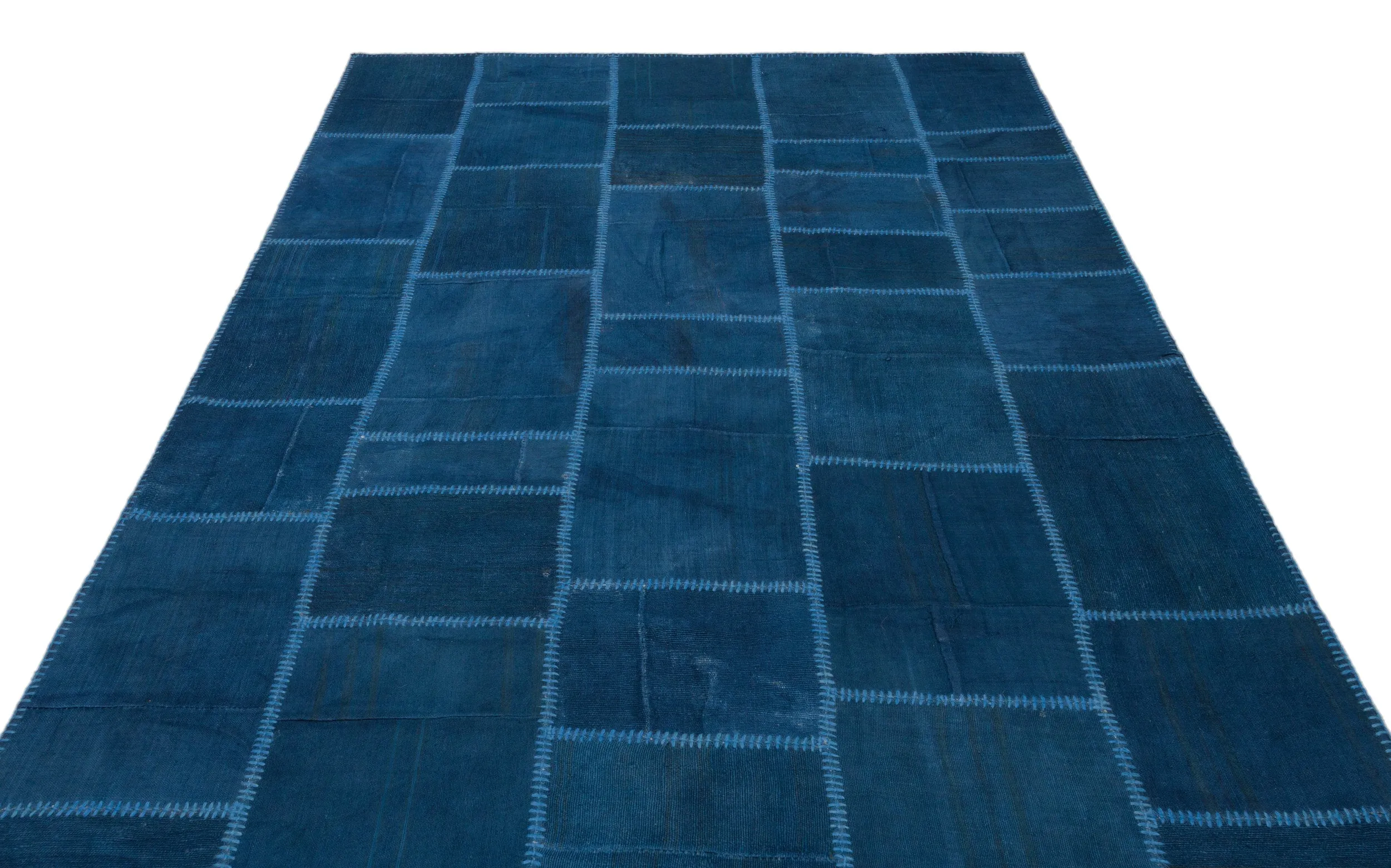 Mixed Over Dyed Kilim Patchwork Unique Rug 6'5'' x 9'9'' ft 195 x 298 cm