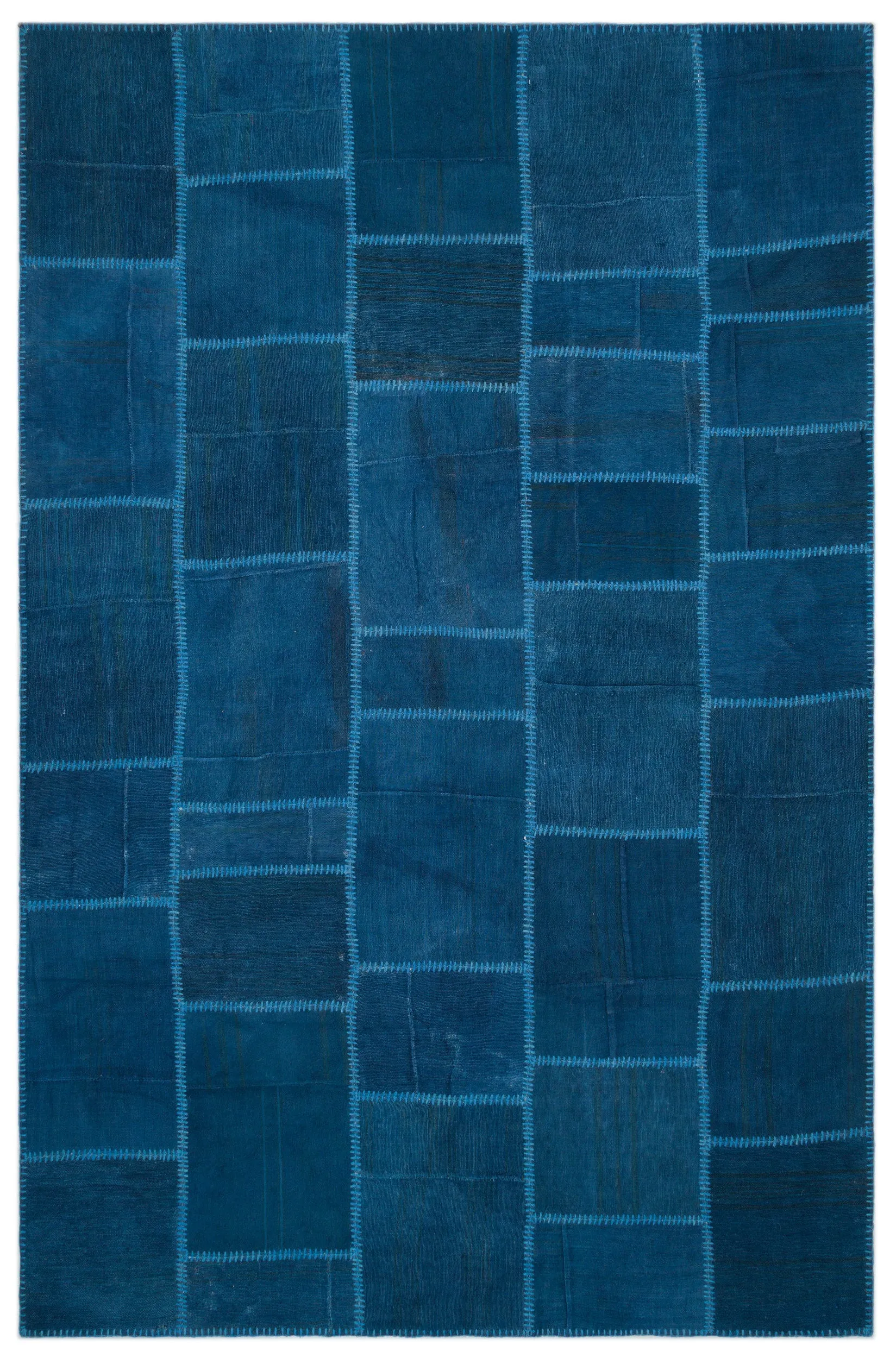 Mixed Over Dyed Kilim Patchwork Unique Rug 6'5'' x 9'9'' ft 195 x 298 cm