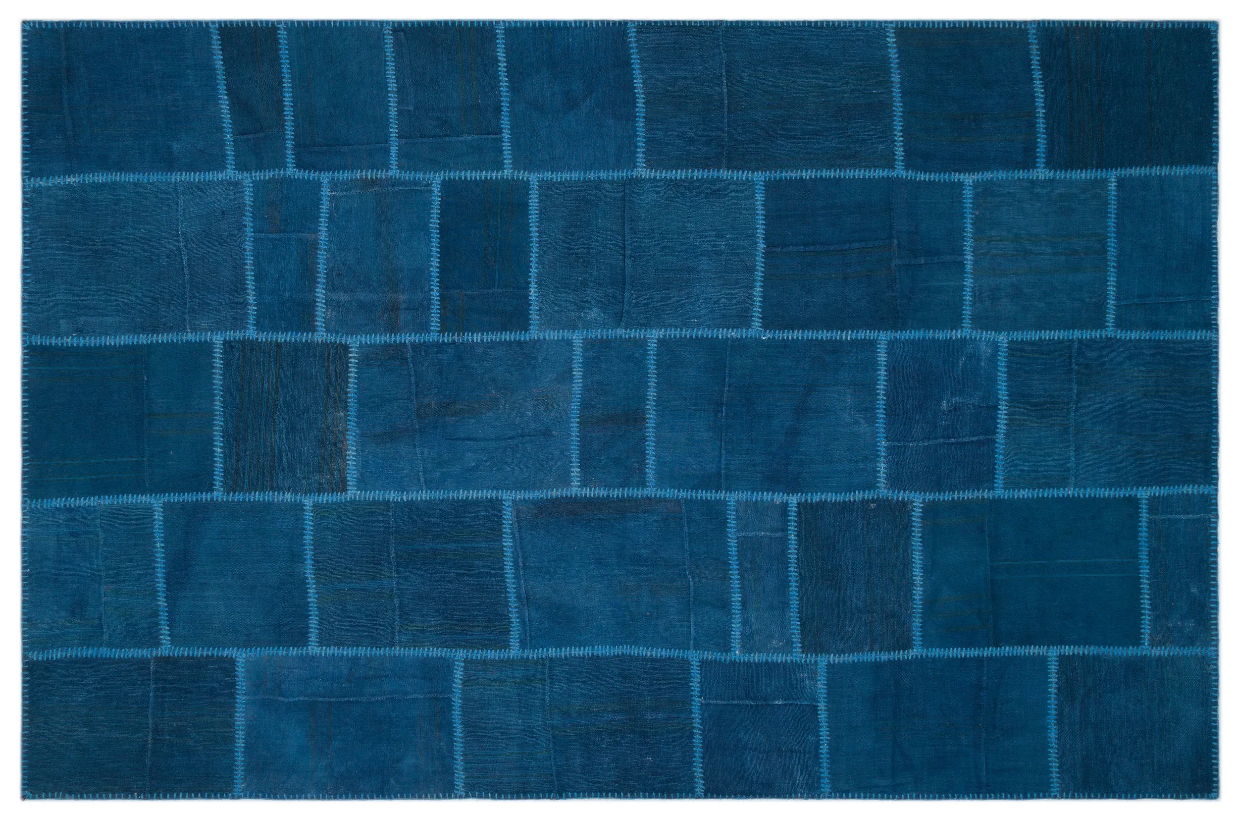 Mixed Over Dyed Kilim Patchwork Unique Rug 6'5'' x 9'9'' ft 195 x 298 cm