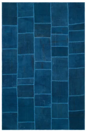 Mixed Over Dyed Kilim Patchwork Unique Rug 6'5'' x 9'9'' ft 195 x 298 cm