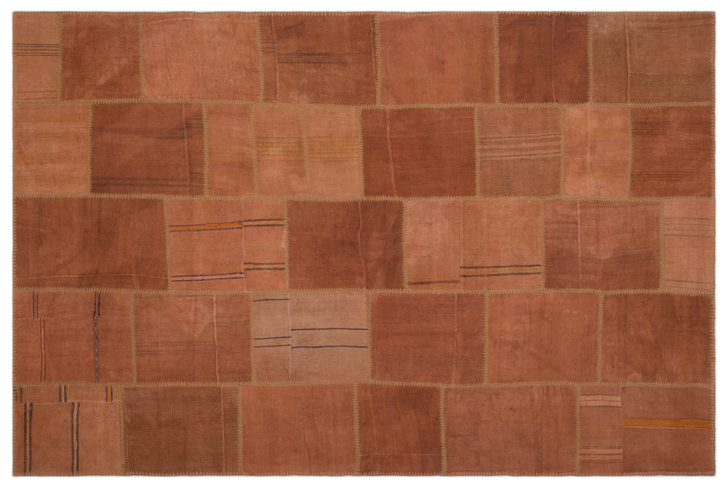 Mixed Over Dyed Kilim Patchwork Unique Rug 6'5'' x 9'9'' ft 196 x 298 cm