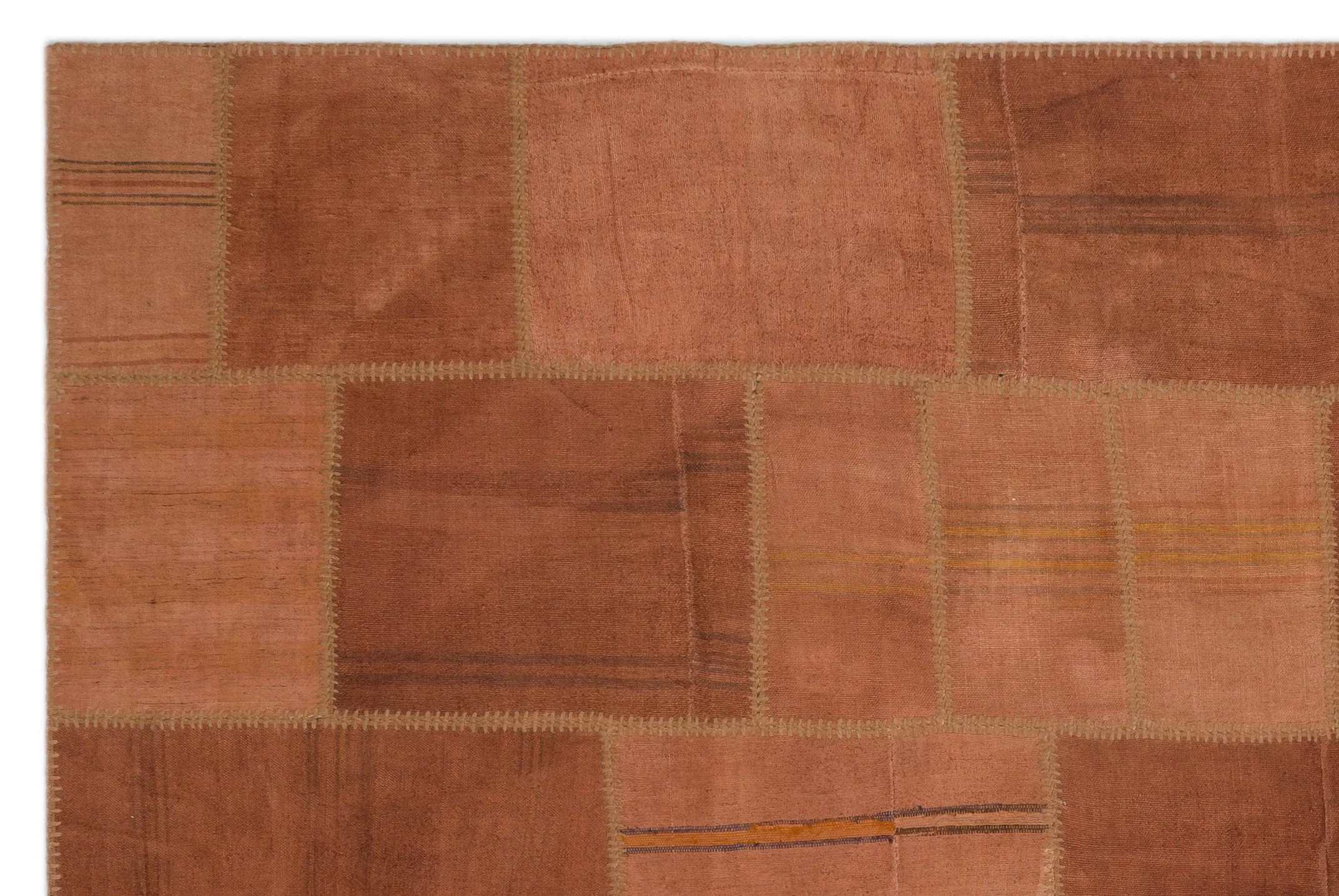 Mixed Over Dyed Kilim Patchwork Unique Rug 6'5'' x 9'9'' ft 196 x 298 cm
