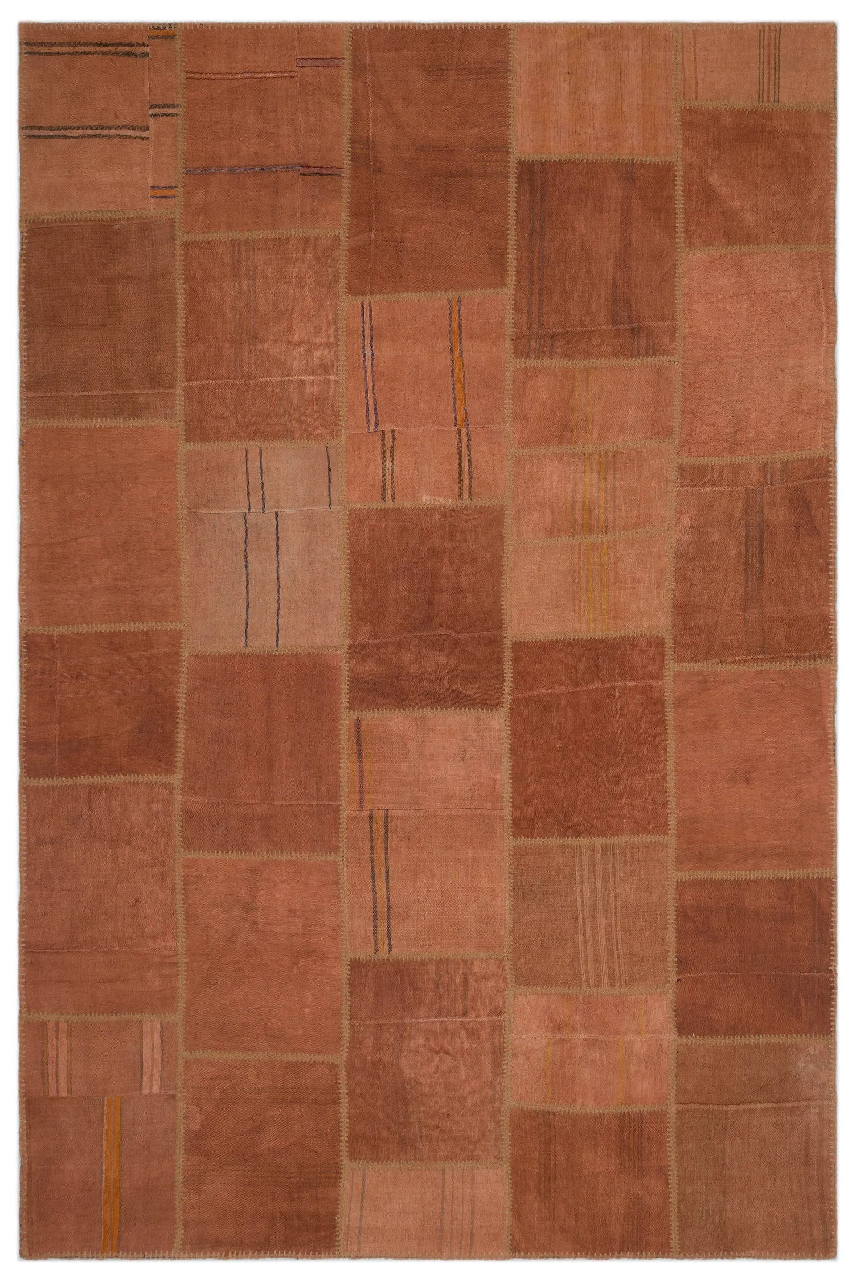 Mixed Over Dyed Kilim Patchwork Unique Rug 6'5'' x 9'9'' ft 196 x 298 cm