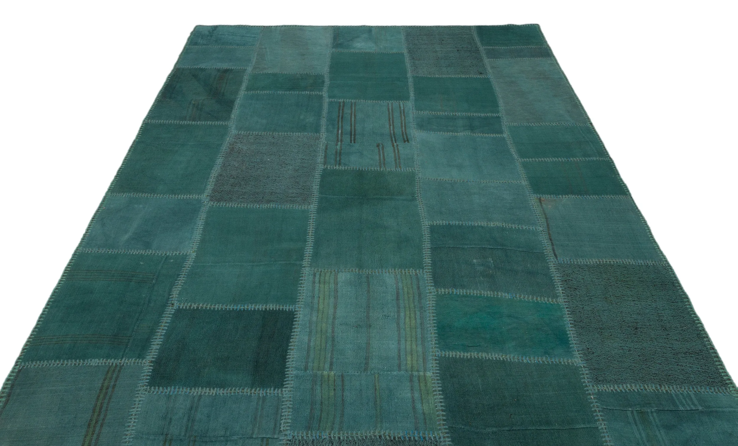 Mixed Over Dyed Kilim Patchwork Unique Rug 6'6'' x 9'10'' ft 197 x 300 cm
