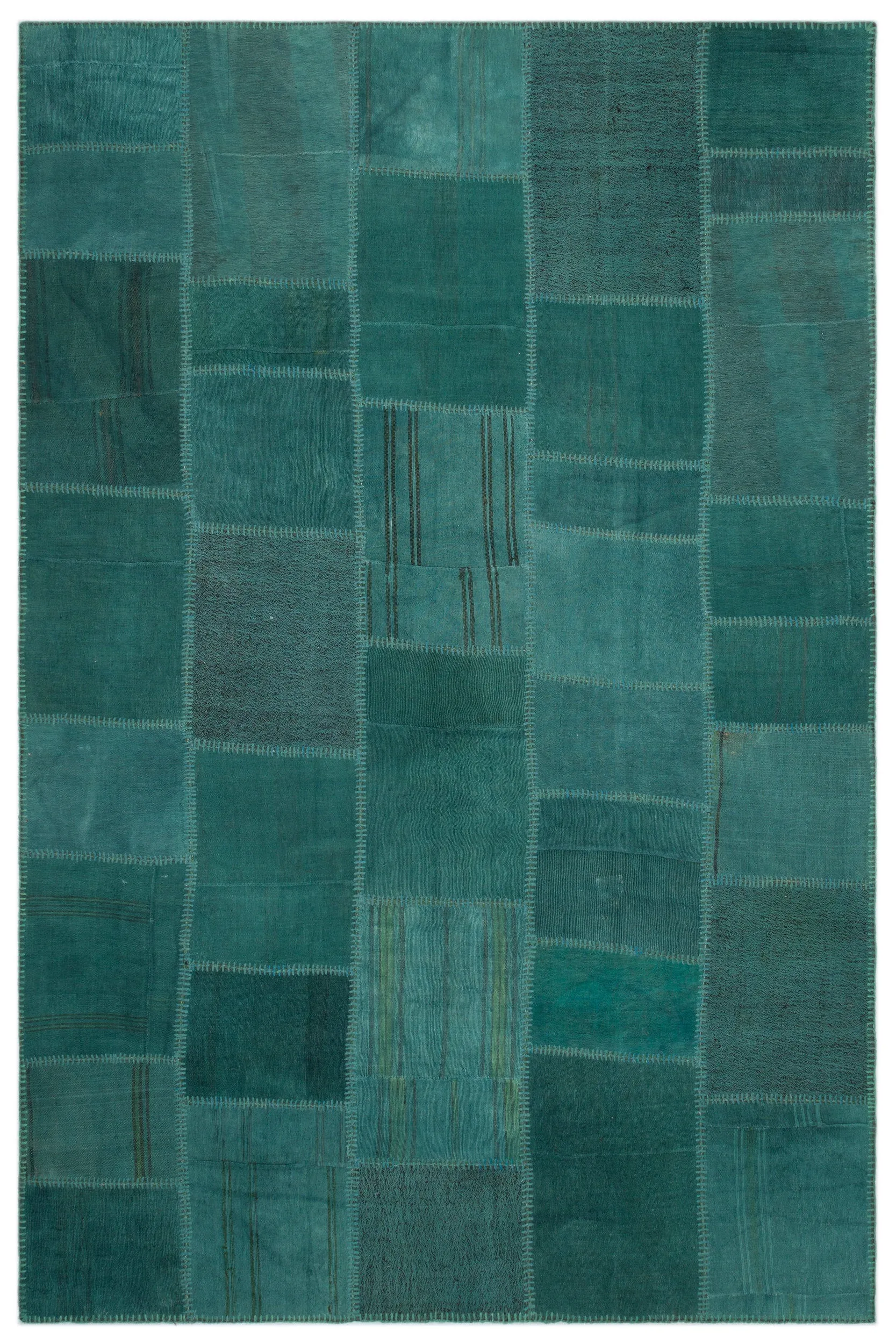 Mixed Over Dyed Kilim Patchwork Unique Rug 6'6'' x 9'10'' ft 197 x 300 cm