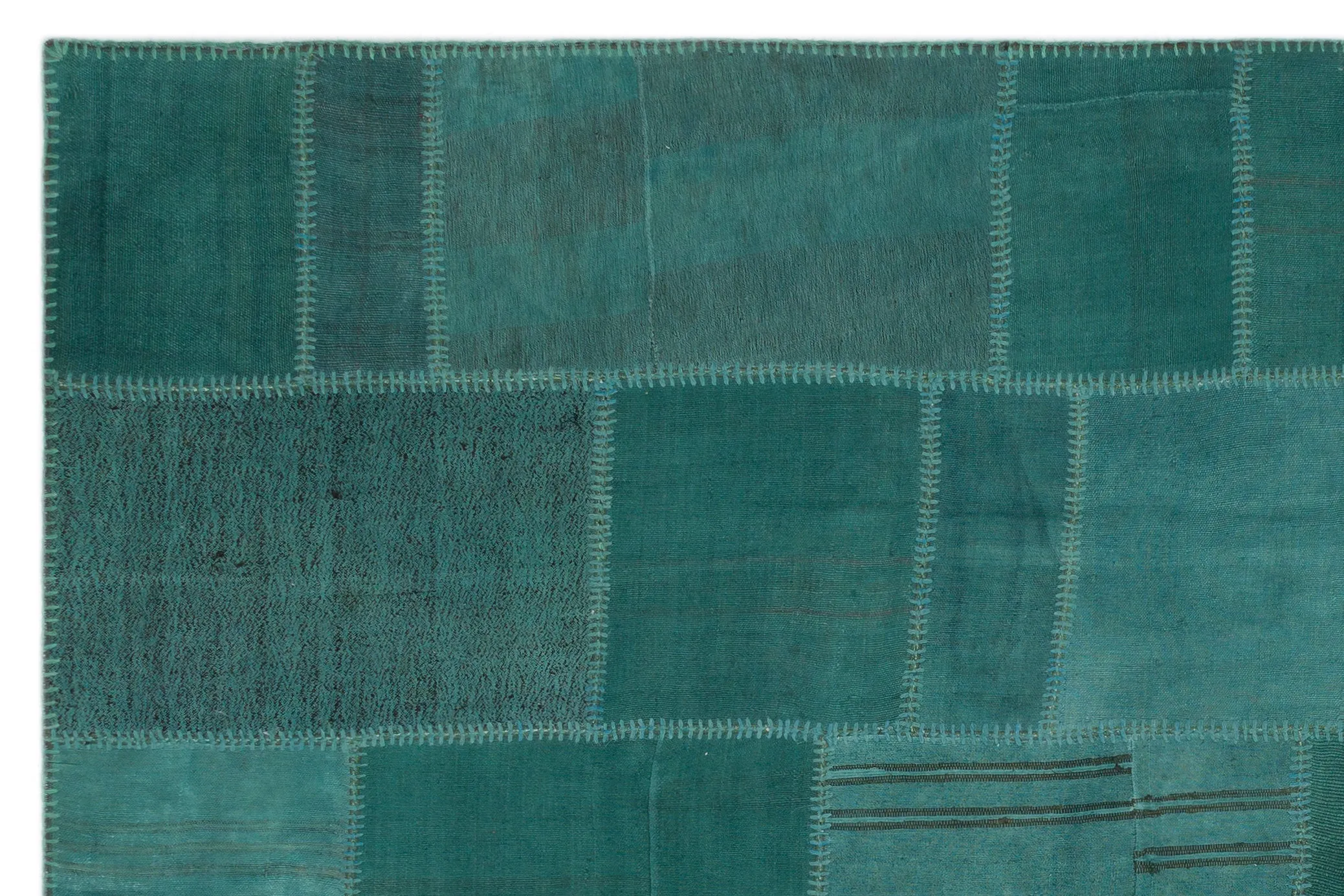 Mixed Over Dyed Kilim Patchwork Unique Rug 6'6'' x 9'10'' ft 197 x 300 cm