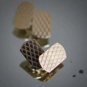 Modernist Gold "Quilted" Cufflinks