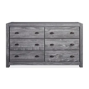 Montauk 6 Drawer Double Dresser Grain Wood Furniture Color: Rustic Gray