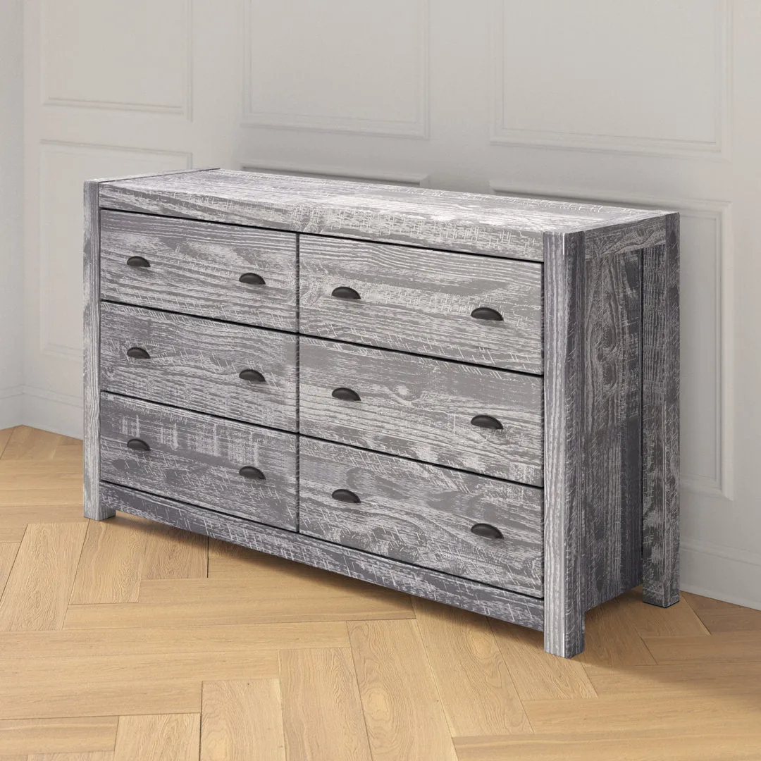 Montauk 6 Drawer Double Dresser Grain Wood Furniture Color: Rustic Gray
