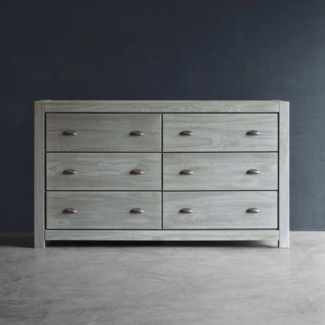 Montauk 6 Drawer Double Dresser Grain Wood Furniture Color: Rustic Gray