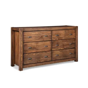 Montauk 6 Drawer Double Dresser Grain Wood Furniture Color: Rustic Walnut